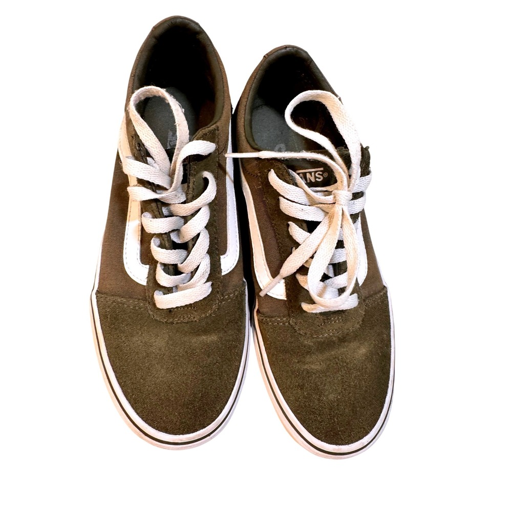 Vans Ward Low‎ Top Olive Green Suede Canvas Sneakers Womens 7 500714